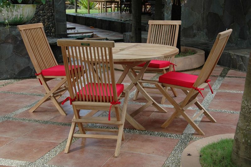 Anderson Teak Classic Bahama 5-Pieces Folding Dining Set Set-107