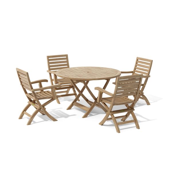 Anderson Teak Andrew Bahama 5-Pieces Folding Dining Set Set-109