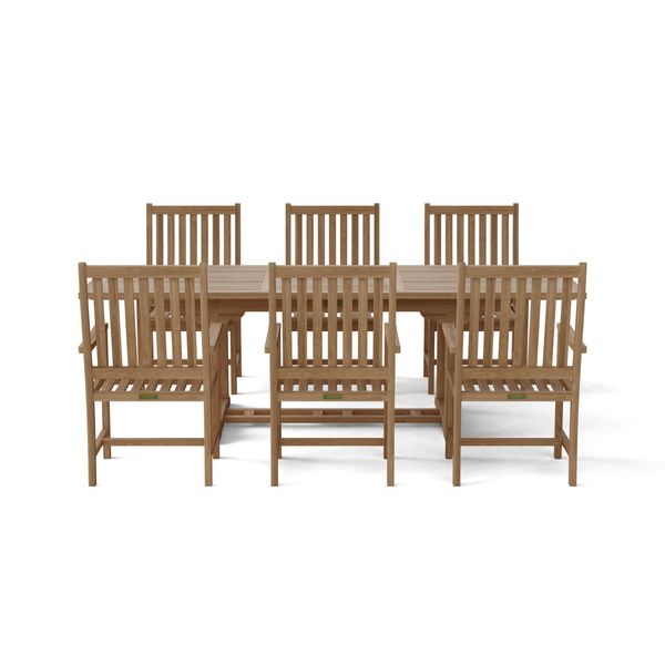 Anderson Teak Bahama Wilshire Armchair 7-Pieces Extension Dining Set Set-112B