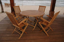 Anderson Teak Bahama Classic Folding Armchair 5-Pieces Dining Set Set-28