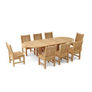 Anderson Teak Sahara Dining Side Chair 9-Pieces Oval Dining Set Set-76