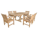 Anderson Teak Bahama Sahara Armchair 7-Pieces 87" Oval Dining Set Set-86