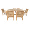 Anderson Teak Bahama Sahara Armchair 7-Pieces 87" Oval Dining Set Set-86