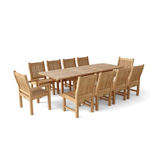 Anderson Teak Bahama Sahara 11-Pieces 8' Rectangular Dining Set Set-88