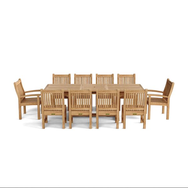 Anderson Teak Bahama Sahara 11-Pieces 8' Rectangular Dining Set Set-88