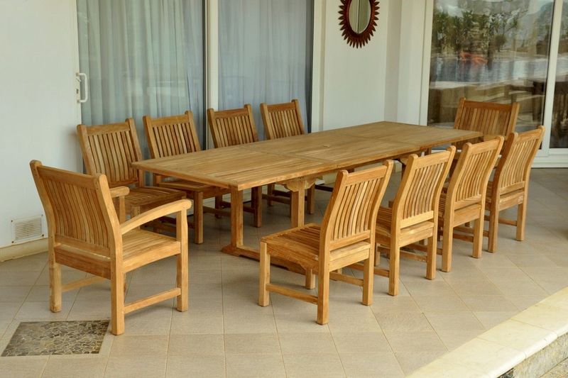 Anderson Teak Bahama Sahara 11-Pieces 10' Rectangular Dining Set Set-89