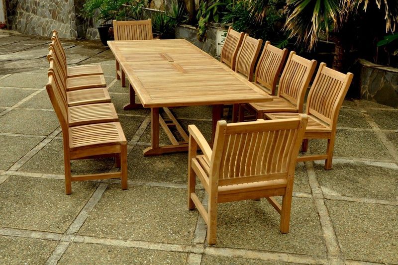 Anderson Teak Valencia Sahara 13-Pieces Rectangular Dining Set Set-90