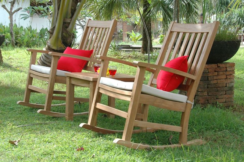 Anderson Teak Palm Beach Rocking Chairs 3-Pieces set SET-270