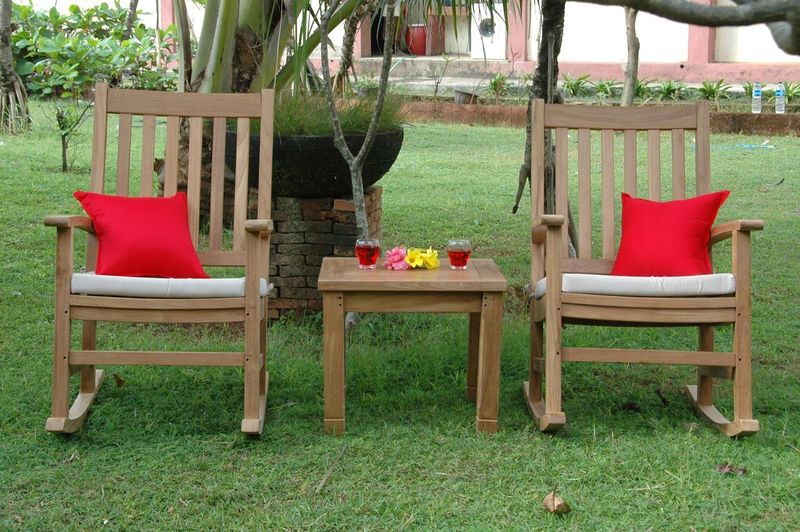 Anderson Teak Palm Beach Rocking Chairs 3-Pieces set SET-270