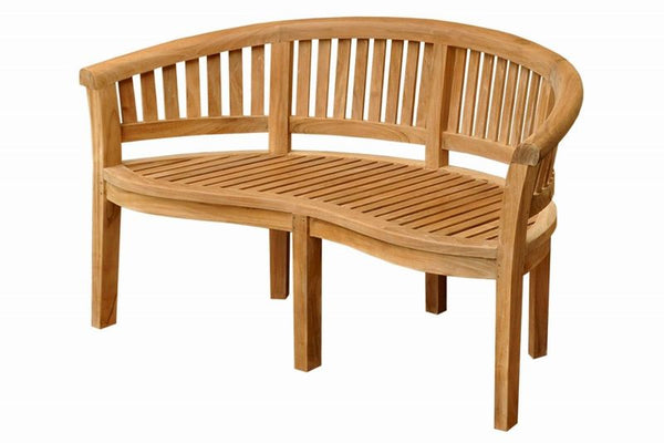 Anderson Teak Curve 3 Seater Bench Extra Thick Wood BH-005CT