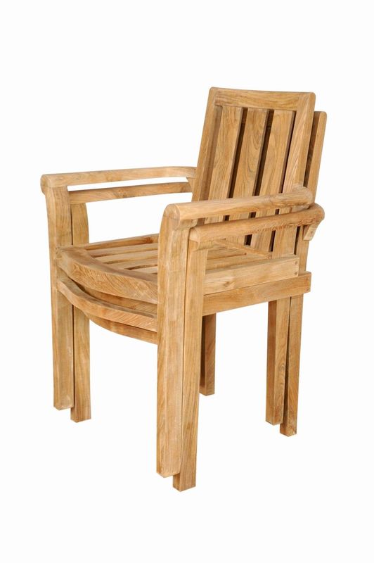 Anderson Teak Classic Stackable Armchair (Fully Built & 4 pcs in a box) CHS-011A