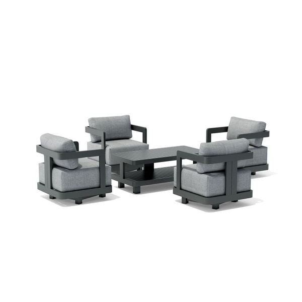 Anderson Teak SET-904-AL 5-pc Granada Aluminum Deep Seating SET-904-AL