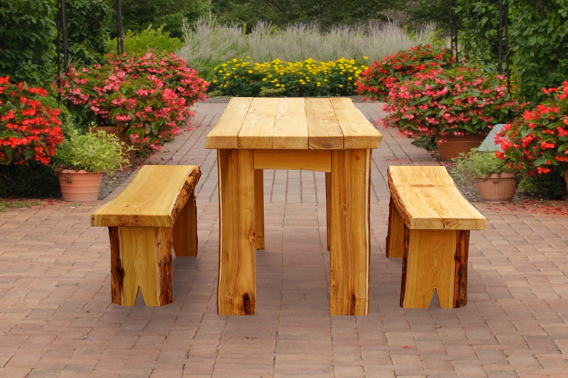 A&L Furniture Co. Blue Mountain Collection Autumnwood Tables with Wildwood Benches AL8241L