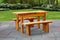 A&L Furniture Co. Blue Mountain Collection Autumnwood Tables with Wildwood Benches AL8241L