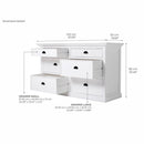 NovaSolo Halifax 6 Drawer Double Dresser in Pure White B182