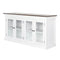 NovaSolo Halifax Accent Display Buffet with 4 Glass Doors in White Distress & Deep Brown B184TWD