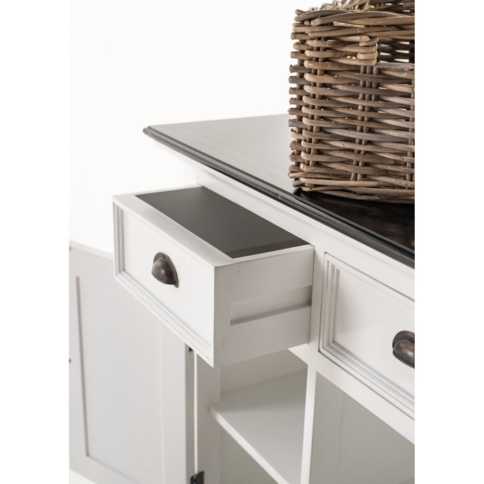 NovaSolo Halifax Contrast Buffet with 4 Baskets In Classic White & Black B189CT