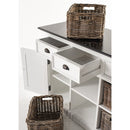 NovaSolo Halifax Contrast Buffet with 4 Baskets In Classic White & Black B189CT