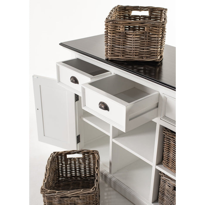 NovaSolo Halifax Contrast Buffet with 4 Baskets In Classic White & Black B189CT