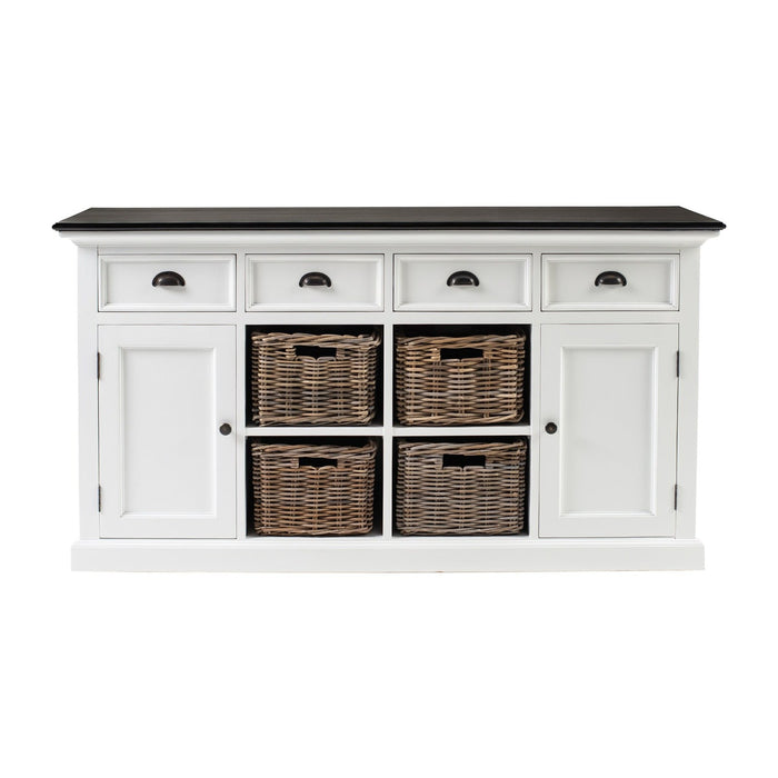 NovaSolo Halifax Contrast Buffet with 4 Baskets In Classic White & Black B189CT