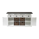 NovaSolo Halifax Contrast Buffet with 4 Baskets In Classic White & Black B189CT