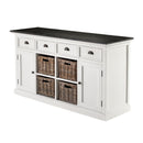 NovaSolo Halifax Contrast Buffet with 4 Baskets In Classic White & Black B189CT