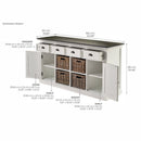 NovaSolo Halifax Contrast Buffet with 4 Baskets In Classic White & Black B189CT