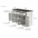 NovaSolo Halifax Contrast Buffet with 4 Doors 3 Drawers In Classic White & Black B191CT