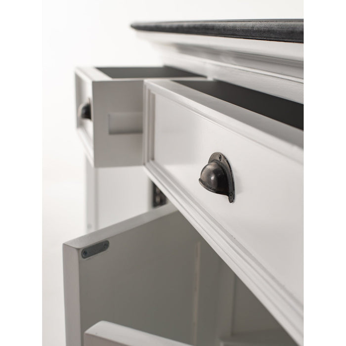 NovaSolo Halifax Contrast Buffet with 4 Doors 3 Drawers In Classic White & Black B192CT