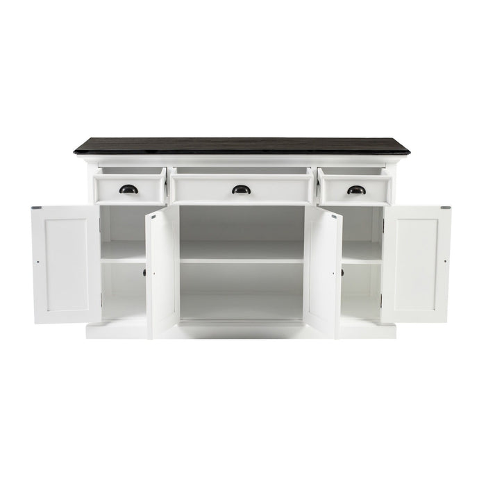 NovaSolo Halifax Contrast Buffet with 4 Doors 3 Drawers In Classic White & Black B192CT