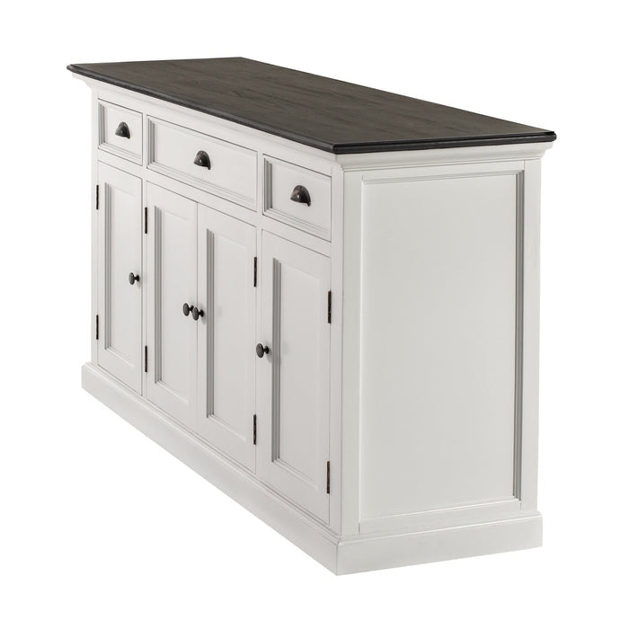 NovaSolo Halifax Contrast Buffet with 4 Doors 3 Drawers In Classic White & Black B192CT