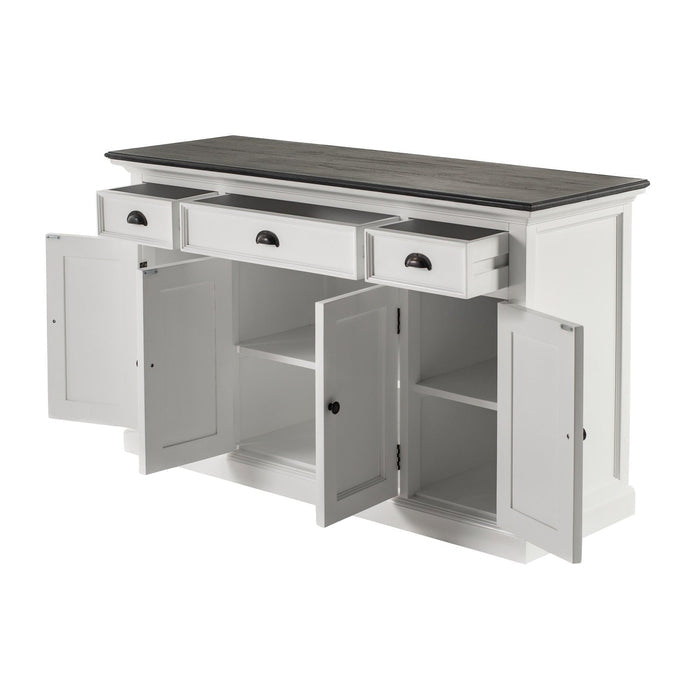 NovaSolo Halifax Contrast Buffet with 4 Doors 3 Drawers In Classic White & Black B192CT