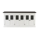 NovaSolo Halifax Contrast Buffet with 6 Glass Doors In Classic White & Black B195CT