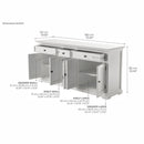 NovaSolo Provence Buffet with 5 Doors in Classic White B197