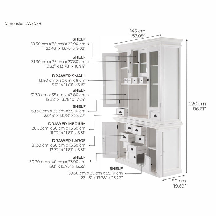 NovaSolo Halifax Kitchen Hutch Unit White BCA597