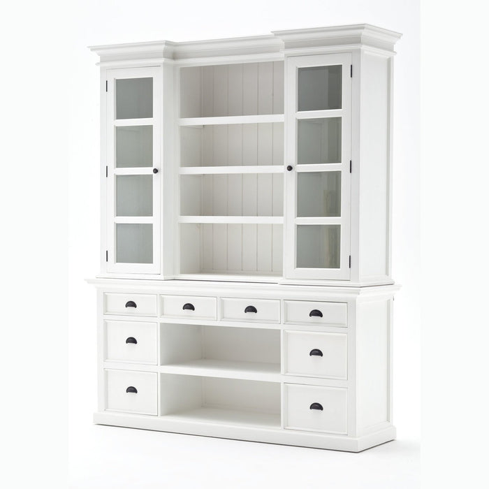 NovaSolo Halifax Library Hutch with Basket Set White BCA600