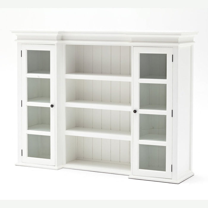 NovaSolo Halifax Library Hutch with Basket Set White BCA600