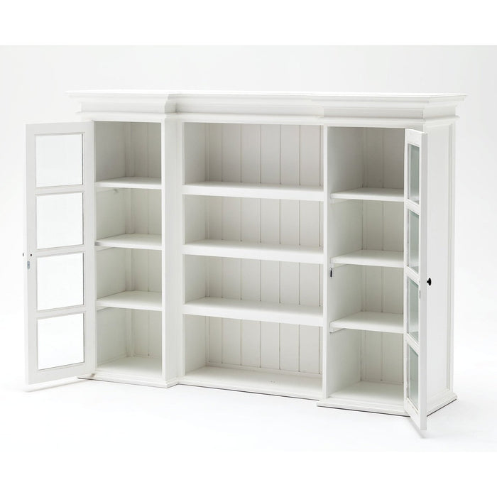 NovaSolo Halifax Library Hutch with Basket Set White BCA600