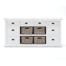 NovaSolo Halifax Library Hutch with Basket Set White BCA600