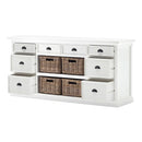 NovaSolo Halifax Library Hutch with Basket Set White BCA600