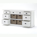 NovaSolo Halifax Library Hutch with Basket Set White BCA600