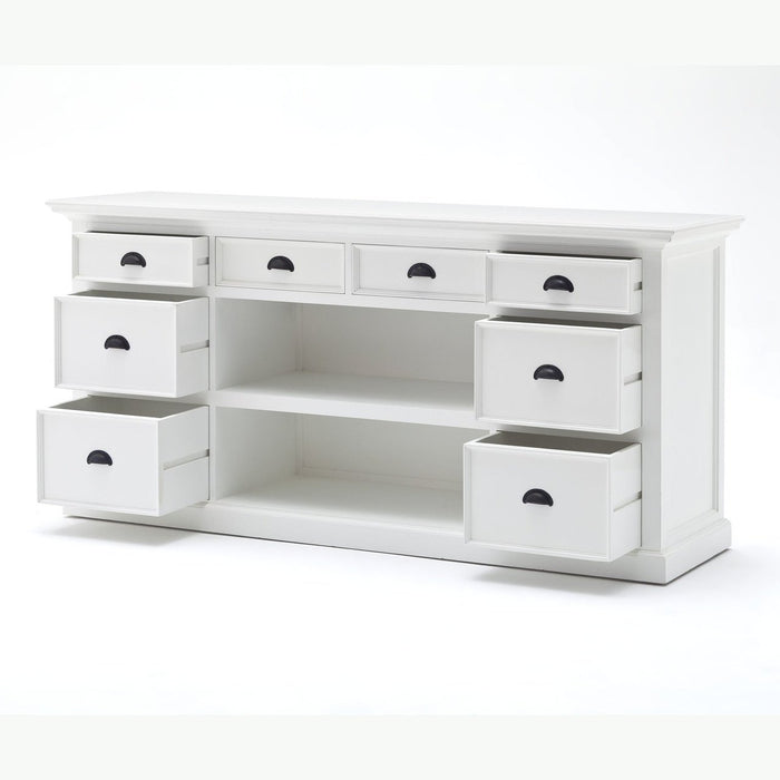 NovaSolo Halifax Library Hutch with Basket Set White BCA600