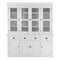 NovaSolo Halifax Buffet Hutch Unit with 4 Glass Doors in Classic White BCA610