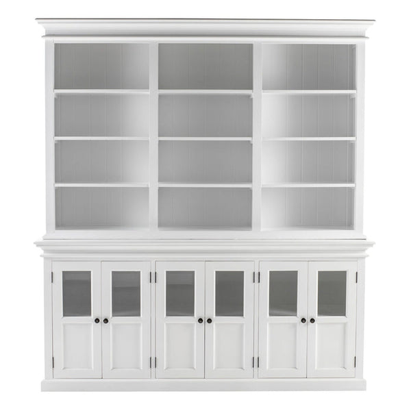 NovaSolo Halifax Hutch Unit with 6 Glass Doors in Classic White BCA611