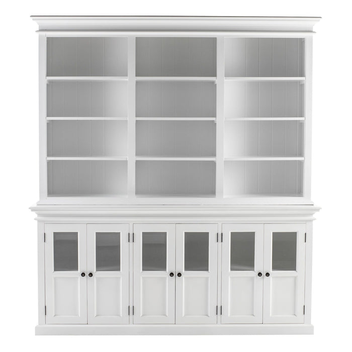 NovaSolo Halifax Hutch Unit with 6 Glass Doors in Classic White BCA611