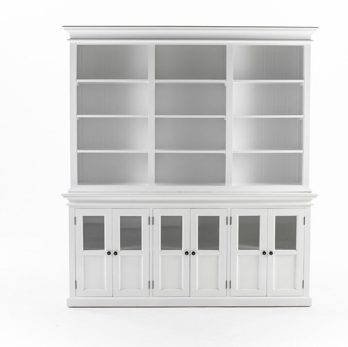 NovaSolo Halifax Hutch Unit with 6 Glass Doors in Classic White BCA611