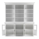 NovaSolo Halifax Hutch Unit with 6 Glass Doors in Classic White BCA611