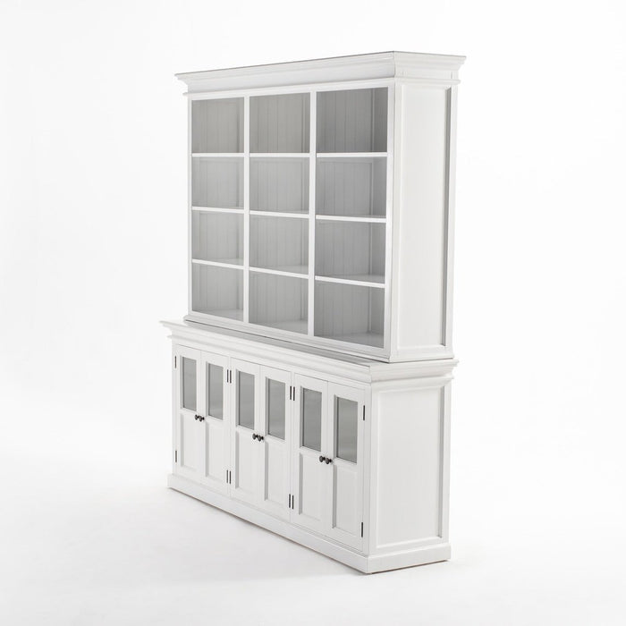 NovaSolo Halifax Hutch Unit with 6 Glass Doors in Classic White BCA611