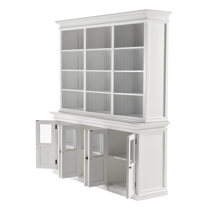 NovaSolo Halifax Hutch Unit with 6 Glass Doors in Classic White BCA611