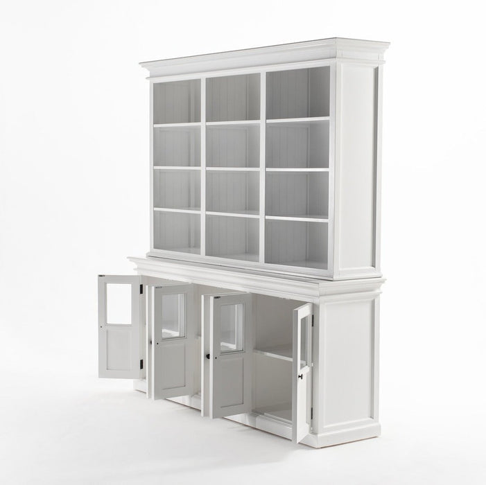 NovaSolo Halifax Hutch Unit with 6 Glass Doors in Classic White BCA611